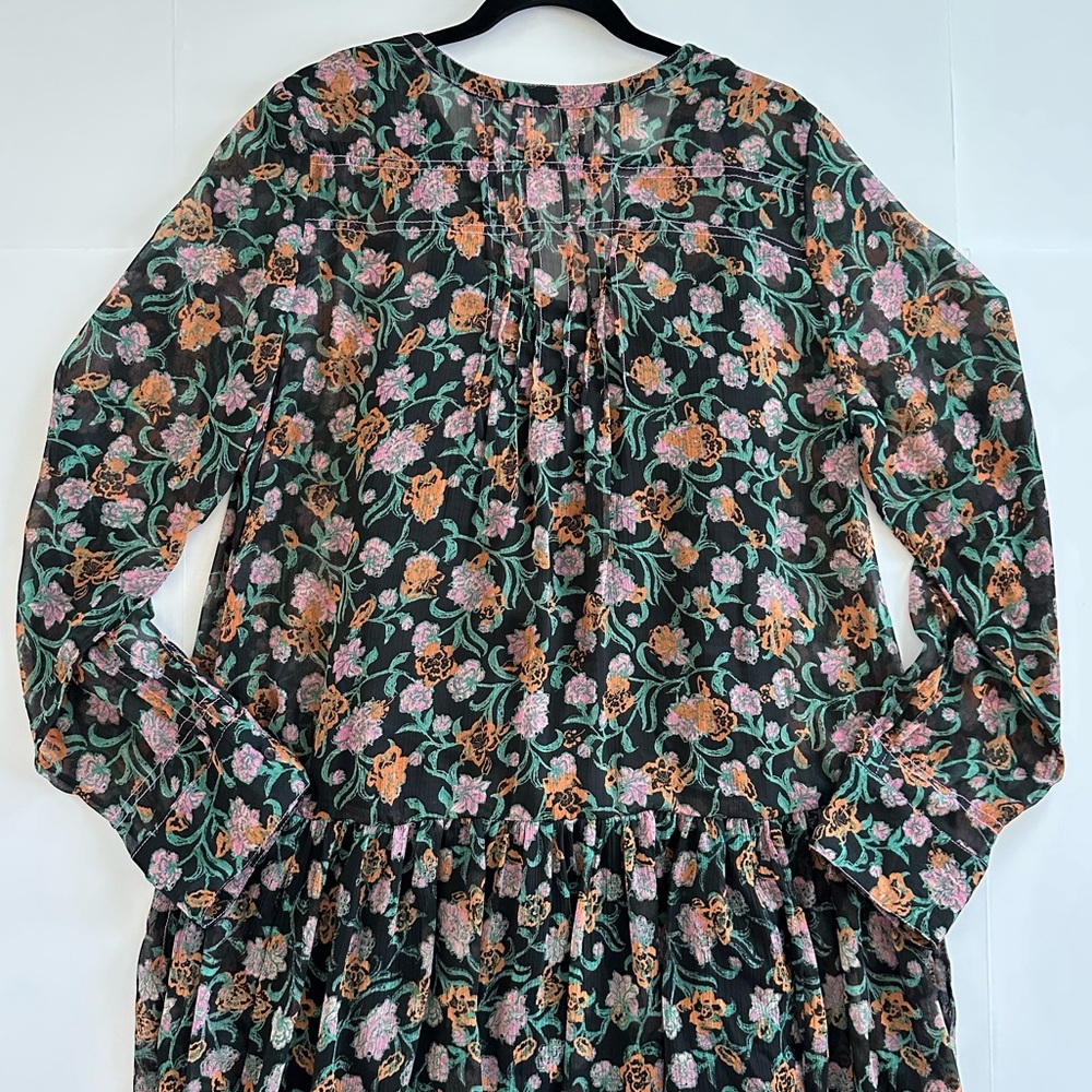 Free People See It Through Dress in Black Combo Floral | XL | EUC - Picture 6 of 14